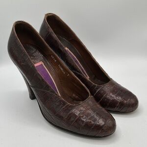 Vintage Susan Bennis/Warren Edwards brown Torch leather pumps, size 7